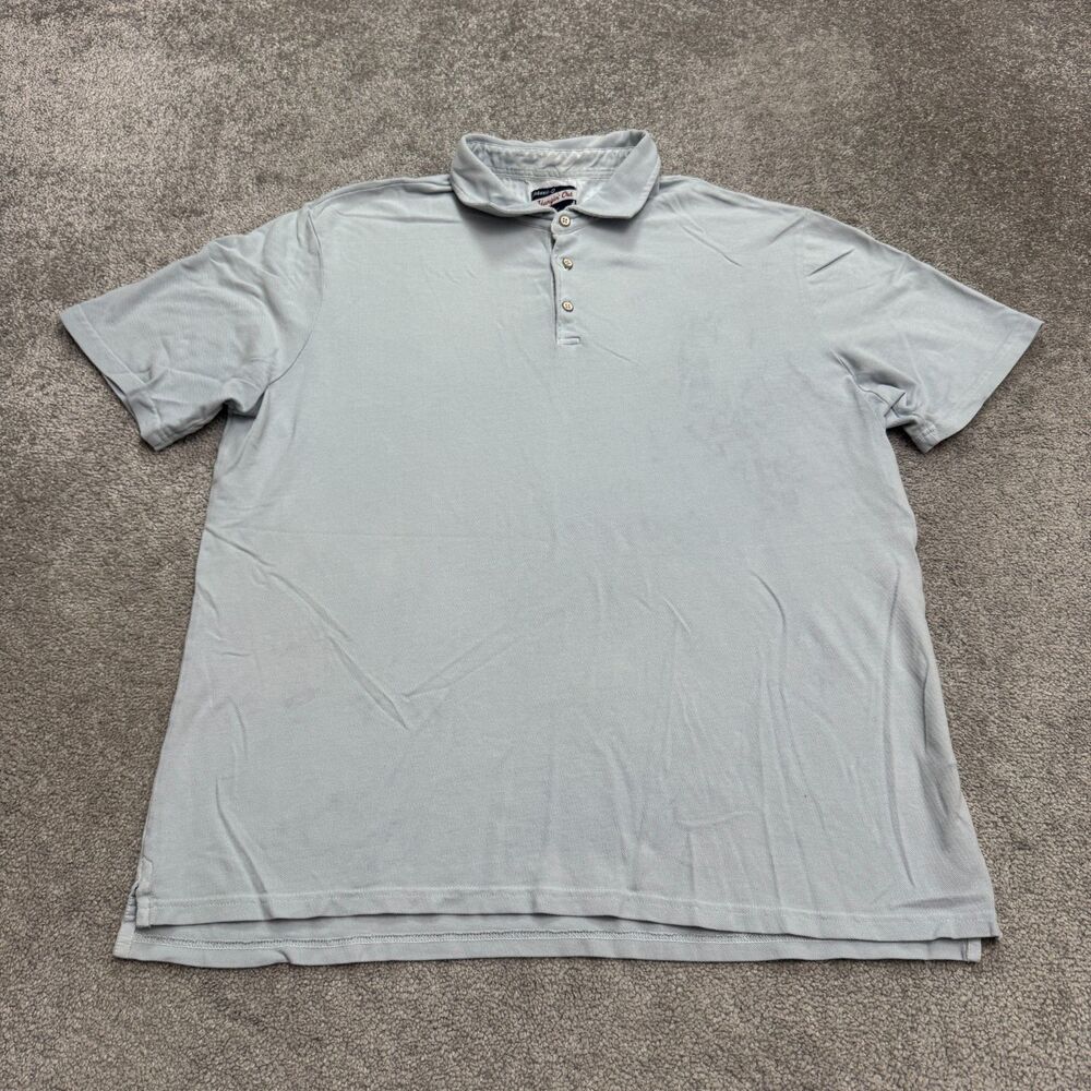 Johnnie-O Shoreline Polo Shirt Men XL Gulf Blue Cotton Blend Short Sleeve Casual